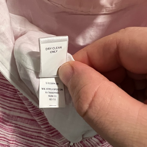 Banana Republic Strapless Dress Size Petite 10P Pink / White - Picture 7 of 7